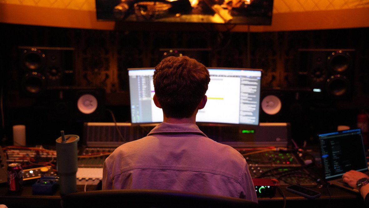 Ben at the console in a Los Angeles studio